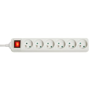 Lindy 73126 Steckdosenverteiler mit 6 Netzanschlüssen, für den Innenbereich, weiß