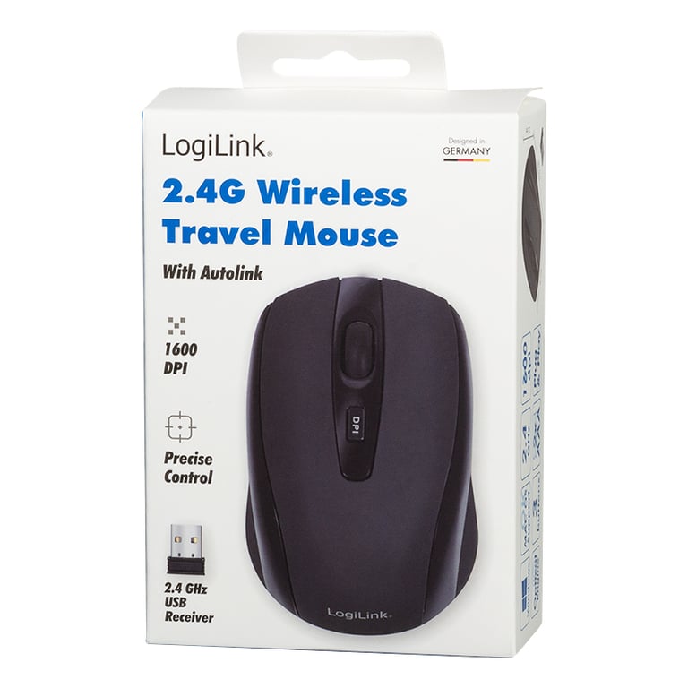 LogiLink ID0031 myszka Uniwersalne Oburęczny RF Wireless Optyczny 1600 DPI