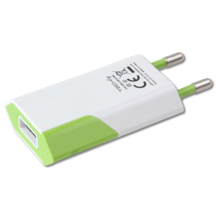 Techly IPW-USB-ECWG ładowarka do urządzeń przenośnych GPS, MP3, Telefon komórkowy, Palmtop, Smartfon Biały, Zielony Prąd przemienny Wewnętrzna