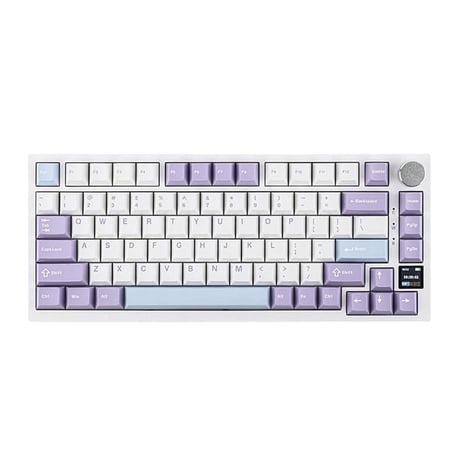 AJAZZ AK820 PRO klawiatura Uniwersalne USB + RF Wireless + Bluetooth QWERTY Fioletowy, Biały