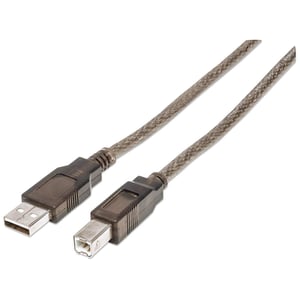 Manhattan 510424 USB 2.0 Cable, 11 m, USB A to USB B, 0.48 Gbit/s, Silver