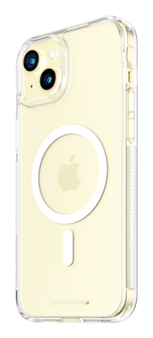 PanzerGlass ® HardCase Transparent med White MagSafe & D3O® iPhone 15 Plus mobilskal 17 cm (6,69") Transparent