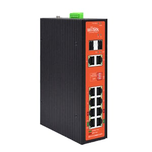 Wi-Tek WI-PS310GF-I V2 przełącznik sieciowy Nie zarządzany Gigabit Ethernet (10/100/1000) Obsługa PoE Czarny, Pomarańczowy