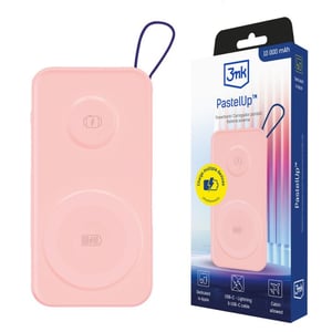 3MK PastelUp 10,000 mAh Wireless Charging Pink
