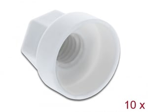 DeLOCK Hexagonal Protective Cap for M6 Screws, White, 10 pcs.