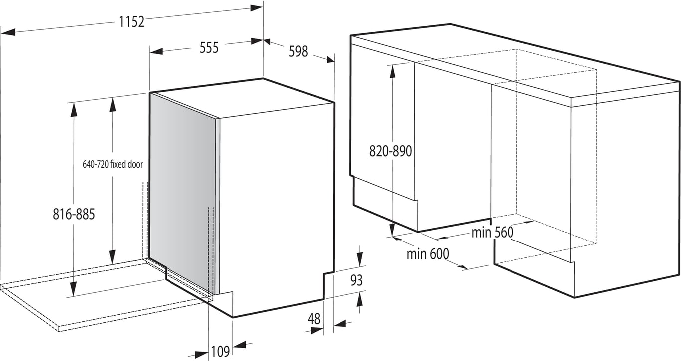 Gorenje GV643D90 W pełni wbudowany 16 komplet.