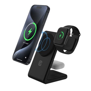 Crong MagSpot Pivot Stand - Ładowarka bezprzewodowa 3w1 z MagSafe do iPhone, Apple Watch i AirPod...
