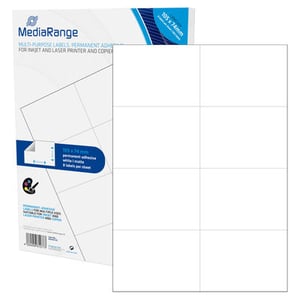 MediaRange MRINK145 självhäftande etiketter, permanent, vita, 400 st.