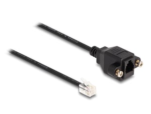 DeLOCK RJ10-Stecker auf RJ10-Buchse für die Installation, 30 cm, schwarz