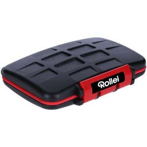 Rollei 22782 Speicherkartenetui für 12 Karten, Gummi, Schwarz, Rot