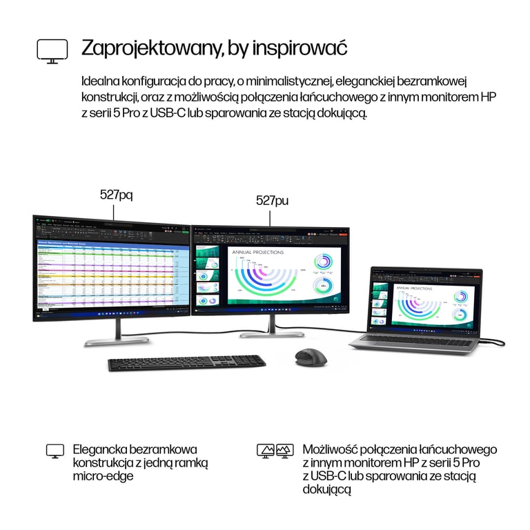 HP 27-calowy monitor seria 5 Pro QHD – 527pq