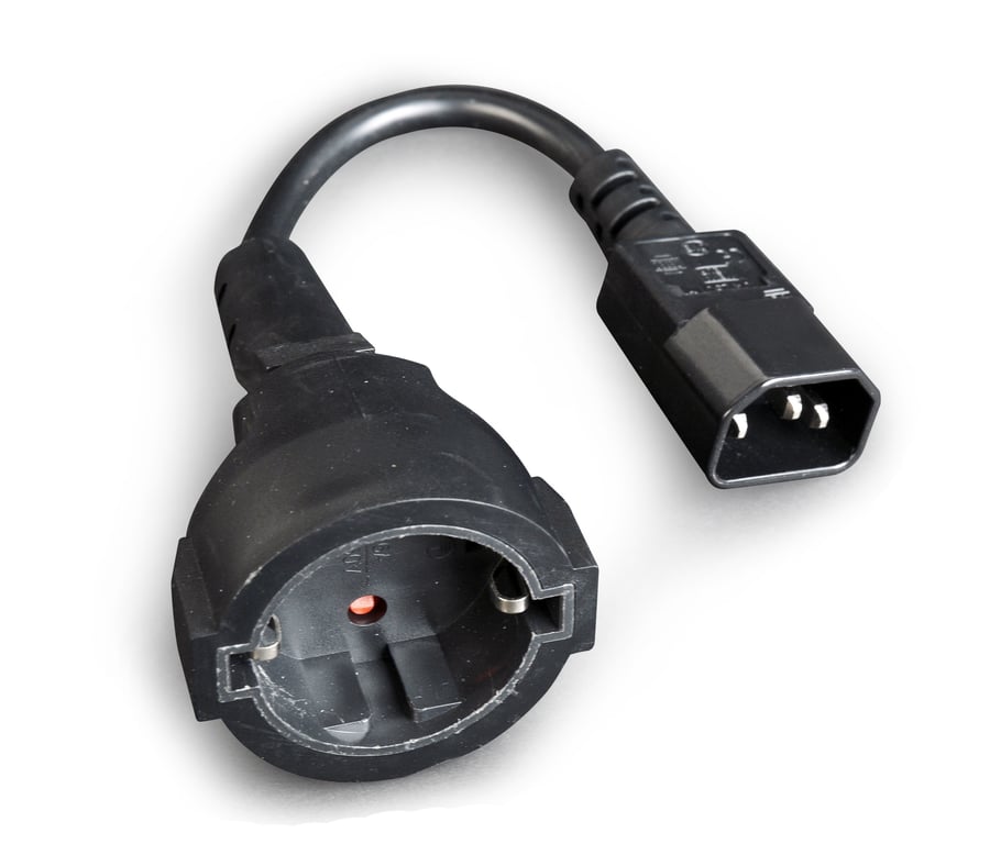 Gembird PC-SFC14M-01 kabel zasilające Czarny 0,15 m C14 panel
