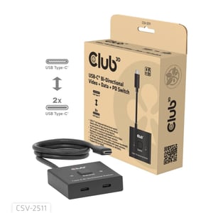 CLUB3D CSV-2511 rozgałęziacz telewizyjny USB Type-C 2x DisplayPort