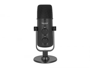 DeLOCK Multifunctional USB Differential Microphone (Dual-Chamber) with 3.5 mm Stereo Jack, Volume Control, and Quick Mute Function