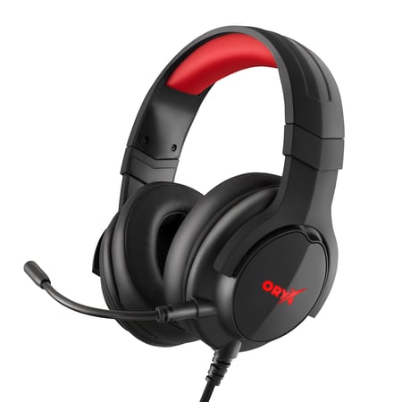 Niceboy ORYX X310 Ghost Console Zestaw słuchawkowy Przewodowa Opaska na głowę Gaming USB Typu-A Czarny, Czerwony