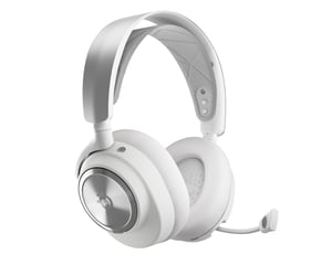 Steelseries Arctis Nova Pro Wireless headset, trådbundet och trådlöst, huvudband, gaming, Bluetooth, silver, vitt