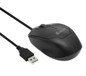 eSTUFF GLB213002 Office Mouse, Ambidextrous, USB Type-A, Optical, 1200 DPI