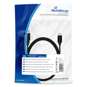 MediaRange MRCS182 USB-kabel USB 3.2 Gen 1 (3.1 Gen 1) 1,8 m USB A till USB C Svart