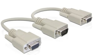 DeLOCK VGA/2 x VGA kabel VGA 0,2 m VGA (D-Sub) 2 x VGA (D-Sub) Beżowy