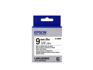 Epson Etikettenkassette mit starker Klebekraft LK-3WBW Schwarz/Weiß 9 mm (9 m)