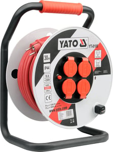 Yato YT-8106 grenuttag 30 m 4 x nätuttag Inomhus/Utomhus Svart, Röd, Vit