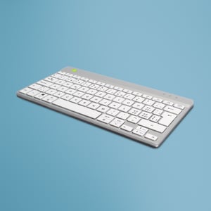 R-Go Tools Ergonomiczna R-Go Compact Break klawiatura, Bluetooth, z oprogramowaniem do robienia przerw, QWERTZ (CH), biała