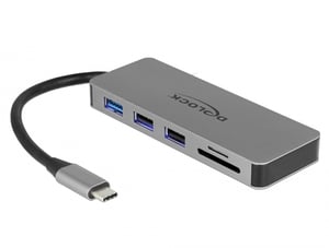 DeLOCK 87743 USB 3.2 Gen 1 (3.1 Gen 1) Type-C Docking Station, Gray