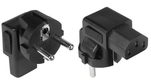 Alcasa PA-0133S adapter wtyczek zasilających Typ E/F hybryda C13 Czarny
