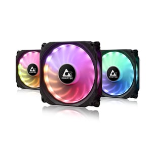 Chieftec CF-3012-RGB kylsystem för datorer Datorchassi 12 cm fläkt Svart