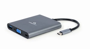 Gembird A-CM-COMBO6-01 USB 3.2 Gen 1 (3.1 Gen 1) Type-C Docking Station, Gray