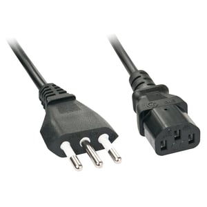 Lindy 30415 Power Cord, Black, 5 m, CEI 23-16, C13, Panel