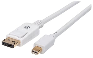 Manhattan 324724 DisplayPort-Kabel, 1 m, Mini DisplayPort, weiß