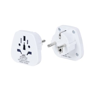 Rivacase PS4100 W00 Power Plug Adapter: Type C (EU plug) and Type G (UK) – White
