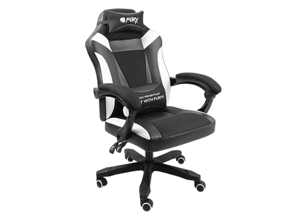 FURY Avenger M+ Uniwersalny fotel dla gracza Obite siedzisko Czarny, Biały