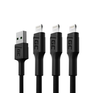 Green Cell KABGCSET06 kabel Lightning 2 m Czarny