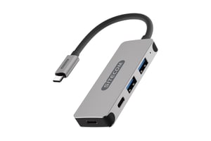 Sitecom CN-384 huby i koncentratory USB 3.2 Gen 1 (3.1 Gen 1) Type-C 5000 Mbit/s Aluminium, Czarny
