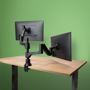 R-Go Tools R-Go Caparo Halterung für zwei Monitore, vollständig verstellbar mittels integrierter Gasfeder, schwarz