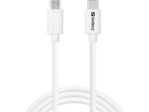 Sandberg 136-74 USB-Kabel 1 m USB-C auf Micro-USB-B, weiß