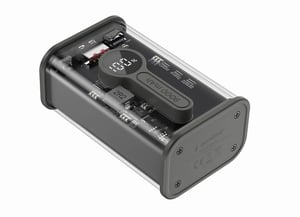 Gembird PB09-TQC3-01 Lithium-Polymer-Powerbank (LiPo) 9000 mAh Schwarz, Transparent