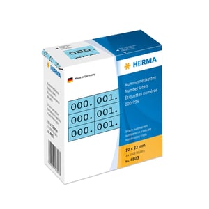 HERMA 4803 Self-Adhesive Labels, Black, Blue, 3,000 pcs.