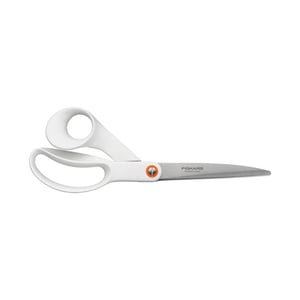Fiskars 1020414 School and Stationery Scissors, Universal, Straight Cut, Stainless Steel, White