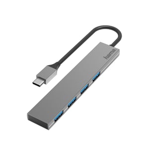 Hama 00200101 USB 3.2 Gen 1 (3.1 Gen 1) Type-C-Hubs und -Konzentratoren, 5000 Mbit/s, grau