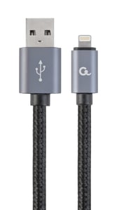 Gembird CCB-MUSB2B-AMLM-6 telefonkabel, svart, 1,8 m, USB A till Lightning