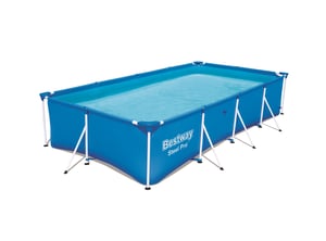 Bestway Steel Pro 56405 Above-Ground Outdoor Pool, Rectangular Frame Pool, 5700 l, Blue
