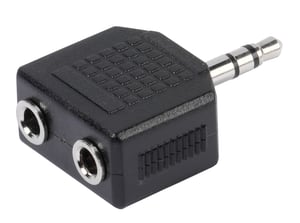 Vivanco Y Adapter 3.5 mm to 2x 3.5 mm, Black