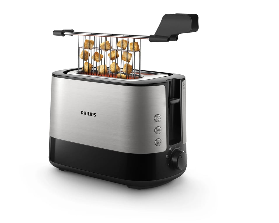 Philips Viva Collection HD2635/90 toster 7 2 kaw. 950 W Czarny, Tytan