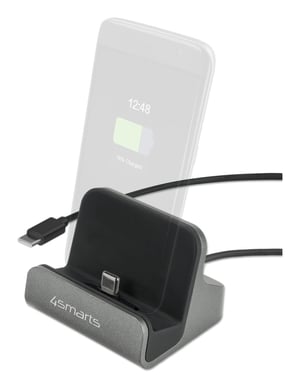 4smarts 541426 dockningsstation för smartphone, svart, grå