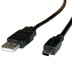 ROLINE 11.02.8719 USB 2.0 Cable, 1.8 m, USB A to Mini-USB B, 0.48 Gbit/s, Black