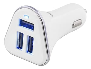 Deltaco USB-CAR102 ładowarka do urządzeń przenośnych Telefon komórkowy, Smartfon, Tablet Biały Zapalniczka Automatyczna