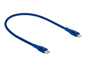 DeLOCK USB Type-C to Lightning Data and Charging Cable for iPhone, iPad, and iPod, Blue, 0.5 m, MFi